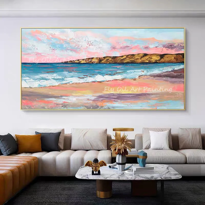 

Hand-painted colorful landscape ocean seascape large size high quality Oil Painting on Canvas Wall Art as a gift