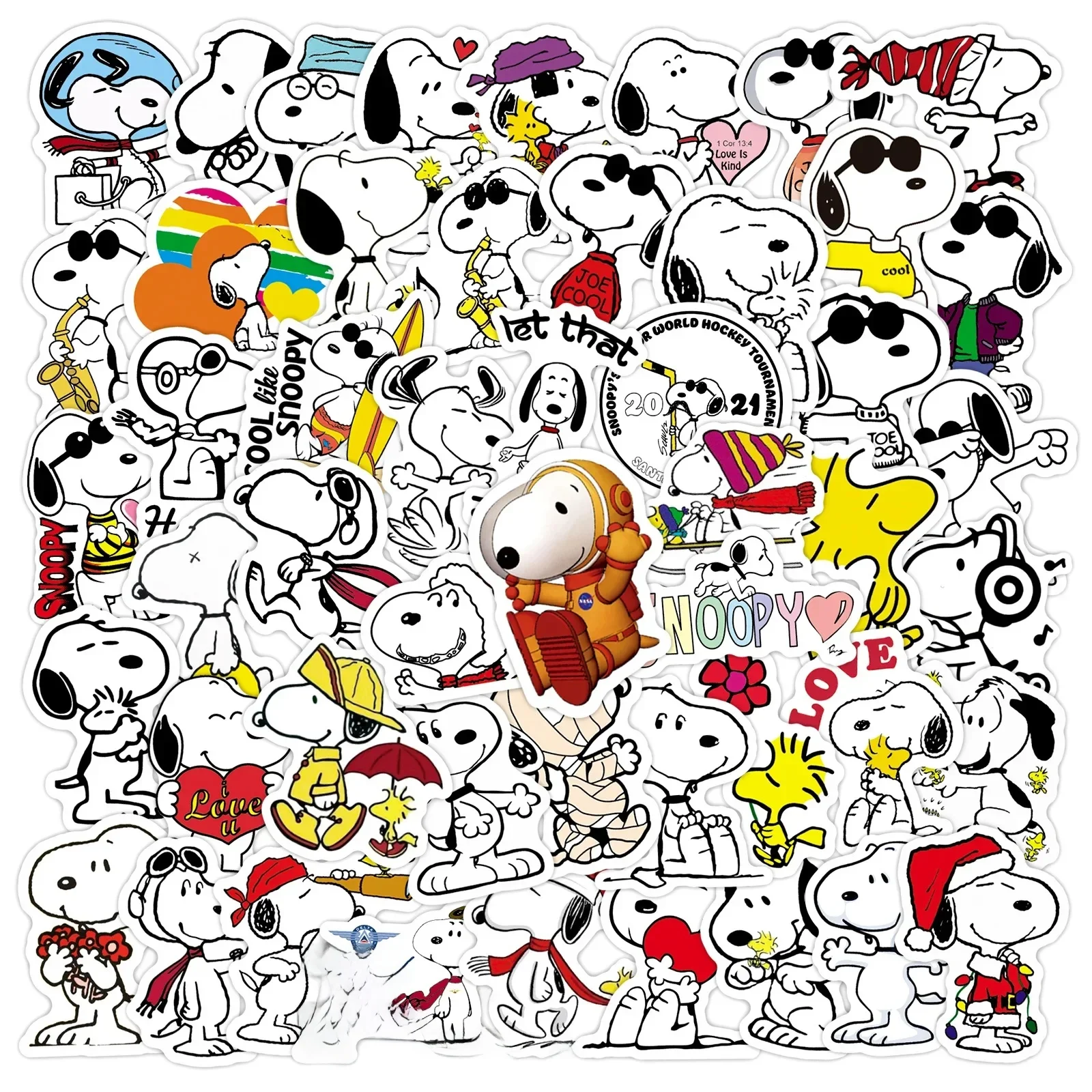 50 pièces dessin animé SnoopyDog autocollants pour enfants ordinateur portable planche à roulettes Graffiti Skateboard ordinateur portable bouteille d'eau moto autocollant jouet décalcomanie