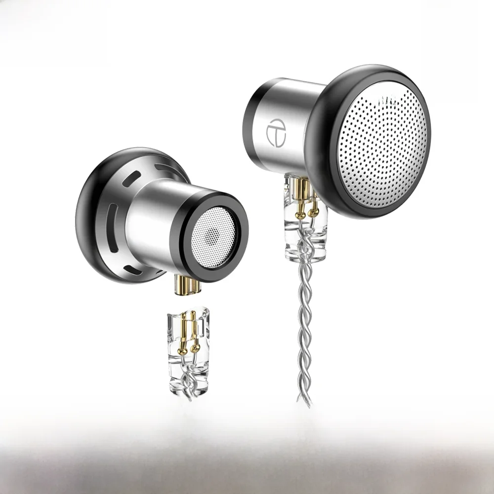 TRN EMA Dynamic Driver In Ear Fone de ouvido para Xiaomi, Bass Metal Flat Head Plug, fone de ouvido