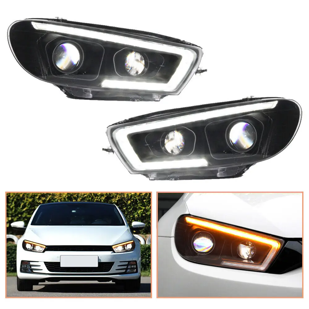 

LED Headlight for VW Scirocco 2008-2017 DRL Turn Signal High Beam Angel Projector Lens