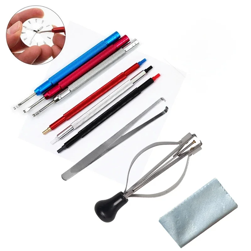 3/4/10 pièces aiguilles de montre aiguille Setter cadran heure Minute seconde main montre outil de réparation dissolvant retrait outil de levage pour horloger