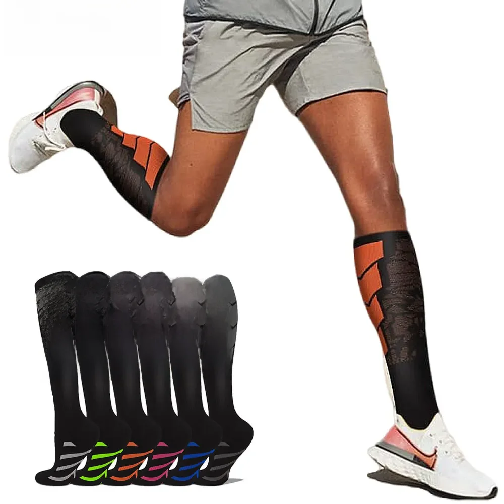 1 Paar Sport-Kompressionssocken für Damen und Herren – Wadensocken zum Laufen, Krankenschwestern, Flug, Schwangerschaft, Durchblutung, sportlich