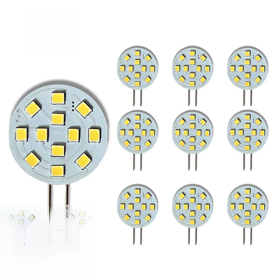 10 stücke ACDC 12 V 24 V G4 LED Lampe 2,2 W Runde Scheinwerfer Kein Flimmern Downlight Birne Boot Dunstabzugshaube Lichter Für Wohnzimmer