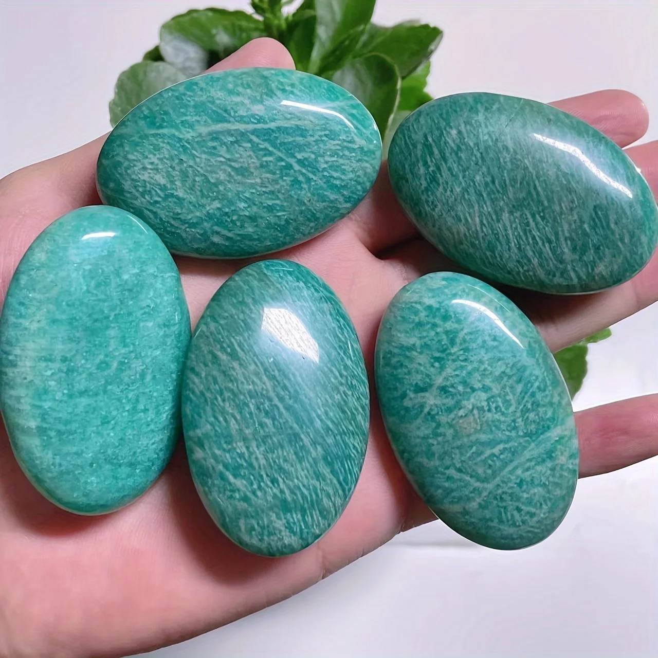 1PC Premium Amazonite Palm Stone - Natural Gemstone For Jewelry Making, Home & Party Decor Yoga Meditation Gift Halloween