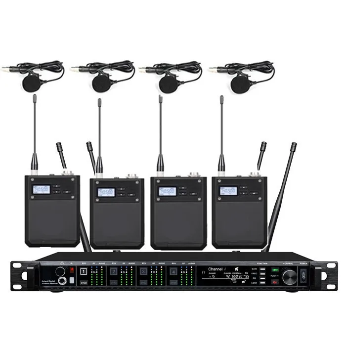 TKG AD4Q 512-937 ميجا هرتز uhf مرحلة الأداء اللاسلكي 4 قنوات مسند الرأس ميكروفون طية صدر السترة احترافي للكنيسة