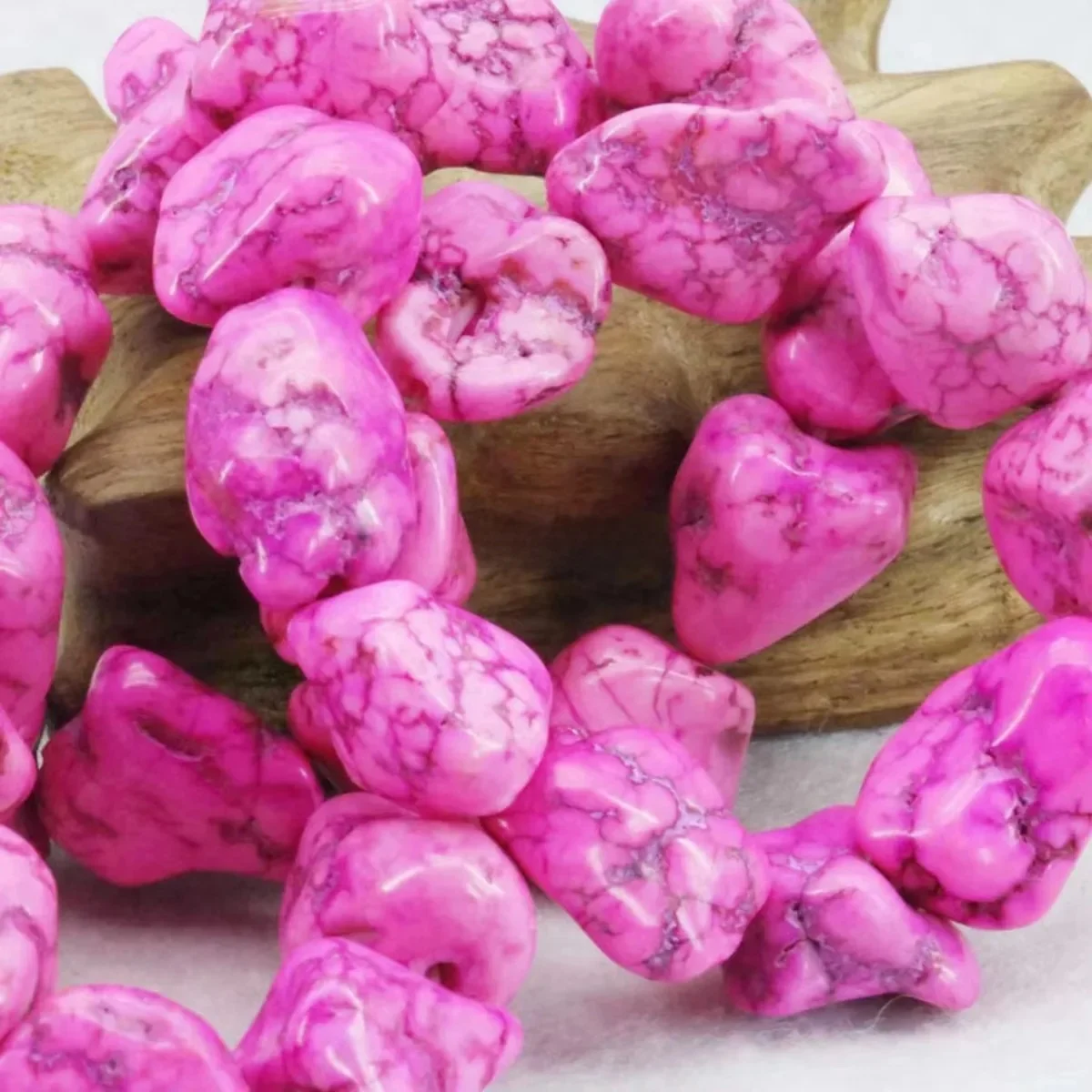 10-14mm Accessoire Ambachten Onderdelen Onregelmatige Rose Turkije Howliet Chalcedoon Losse Kralen Steen DIY 15 inch Sieraden Maken meisjes Geschenken - afbeelding 2