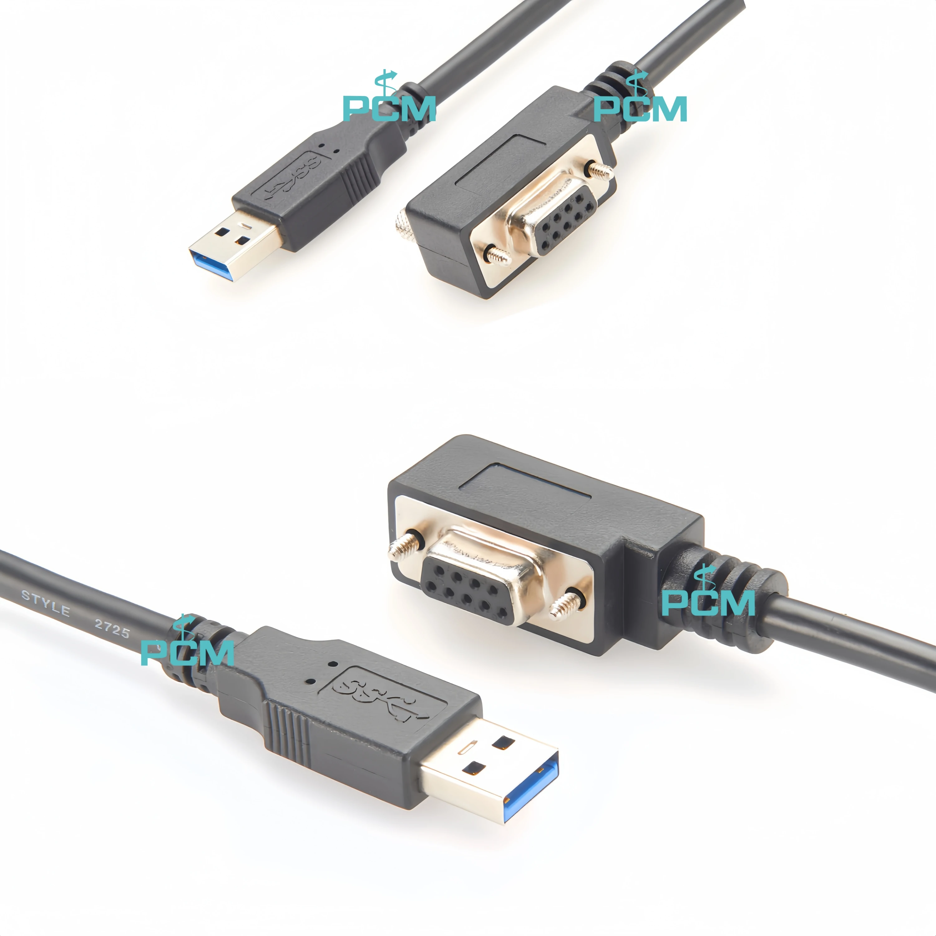 

FTDI USB to RS232 Serial Cable, Left/Right Angled Low Profile D-Sub 9 Pin Female RS232 to USB2.0 Type-A Serial Programming Cable