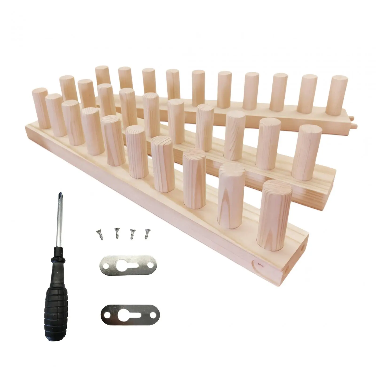 

Wooden Loom Frame for DIY Throw Blankets Wooden Peg Frame Hand Knitting Gift Knitting Loom for Chunky Blankets Adjustable Size