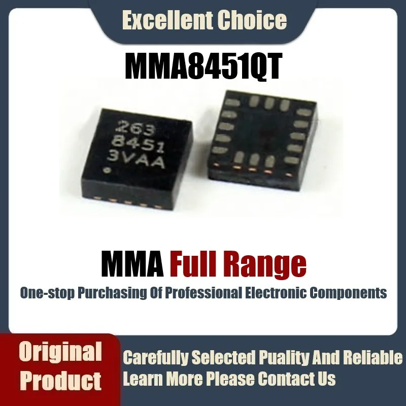 1-5Pcs/Lot Original Genuine SMD MMA8451QT MMA8452QT QFN-16 Three-Axis Accelerometer Sensor Adjustable Bandwidth Optional Range