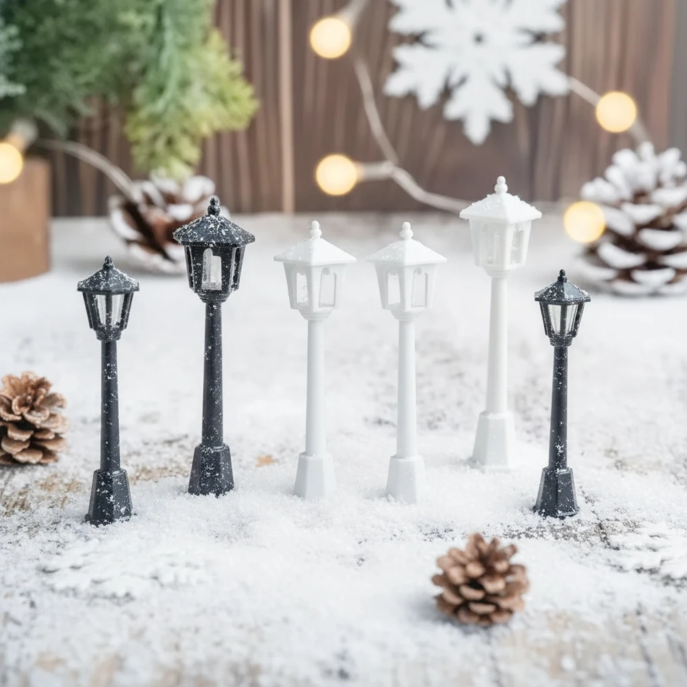 12Pcs Miniature Street Lights Model Railway Train Lamp for Doll House Micro Landscape DIY Fairy Garden Miniatures Christma Decor