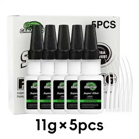 Medium Super CA Glue Kit 5pcs All PurposeClear Superglue for Ceramic Metal Plastic Wood 3D PrintingStrong Instant Cyanoacrylate