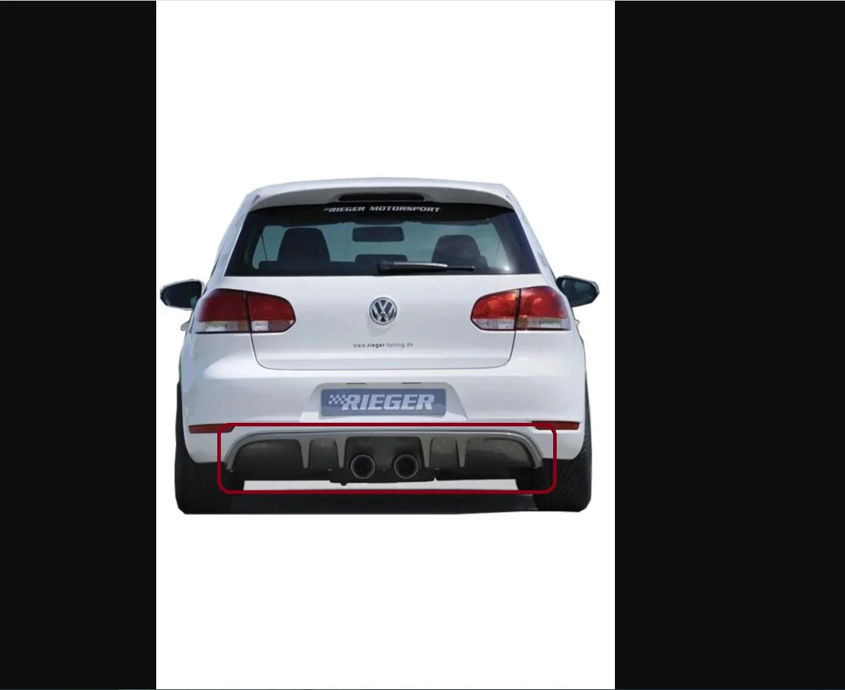 For Vw Volkswagen Golf 6 (2009-2012) Rear Bumper Attachment - Diffuser (plastic) - Body Kit Wings Antenna Spoiler Side Skirts