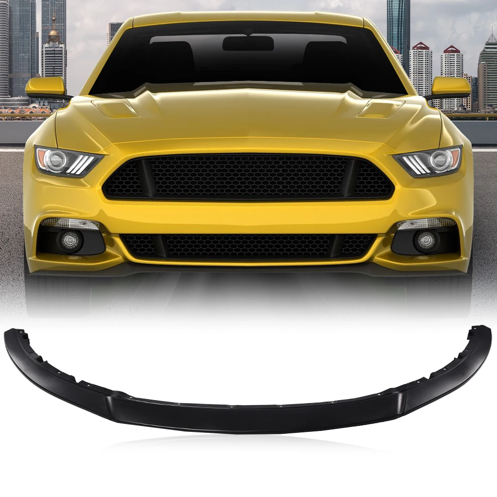 Front Bumper Spoiler Lip Chin Spoiler Body Kit Fit for 2013-2014 Ford Mustang Rp Style Abs Black Lower Splitter Protector Blade
