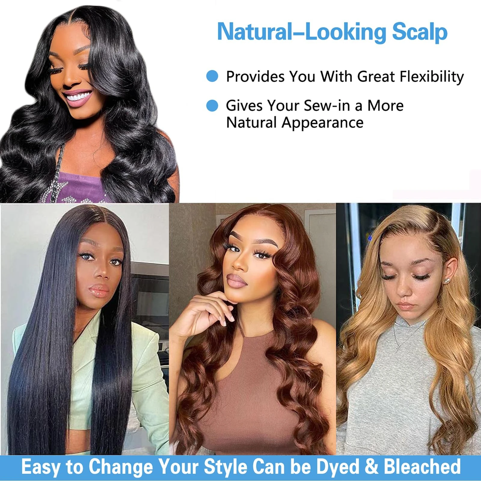 # 1B人毛1束3束ボディウェーブ人毛束人毛エクステ本物の人毛束ナチュラルブラックカラー束