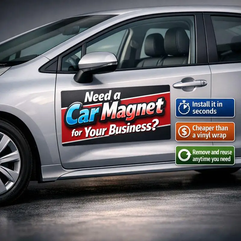Custom Personalized Car Magnet Sign | Vehicle Advertising | Logo and Branding Magnet | Easy Install & Reuse