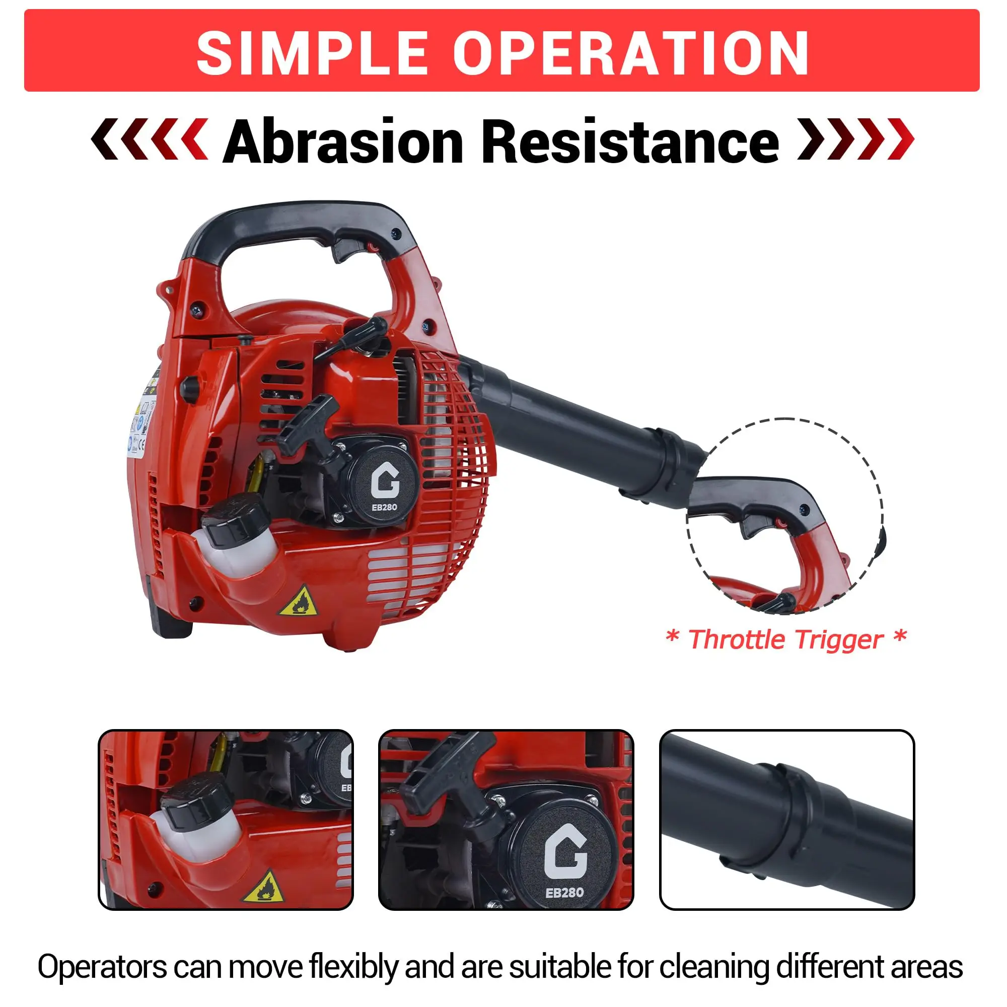 28 CC Leaf Blower - Handheld Garden Leaf Blower, for Outdoor Cleaning, Lawn Care, Easy to Start