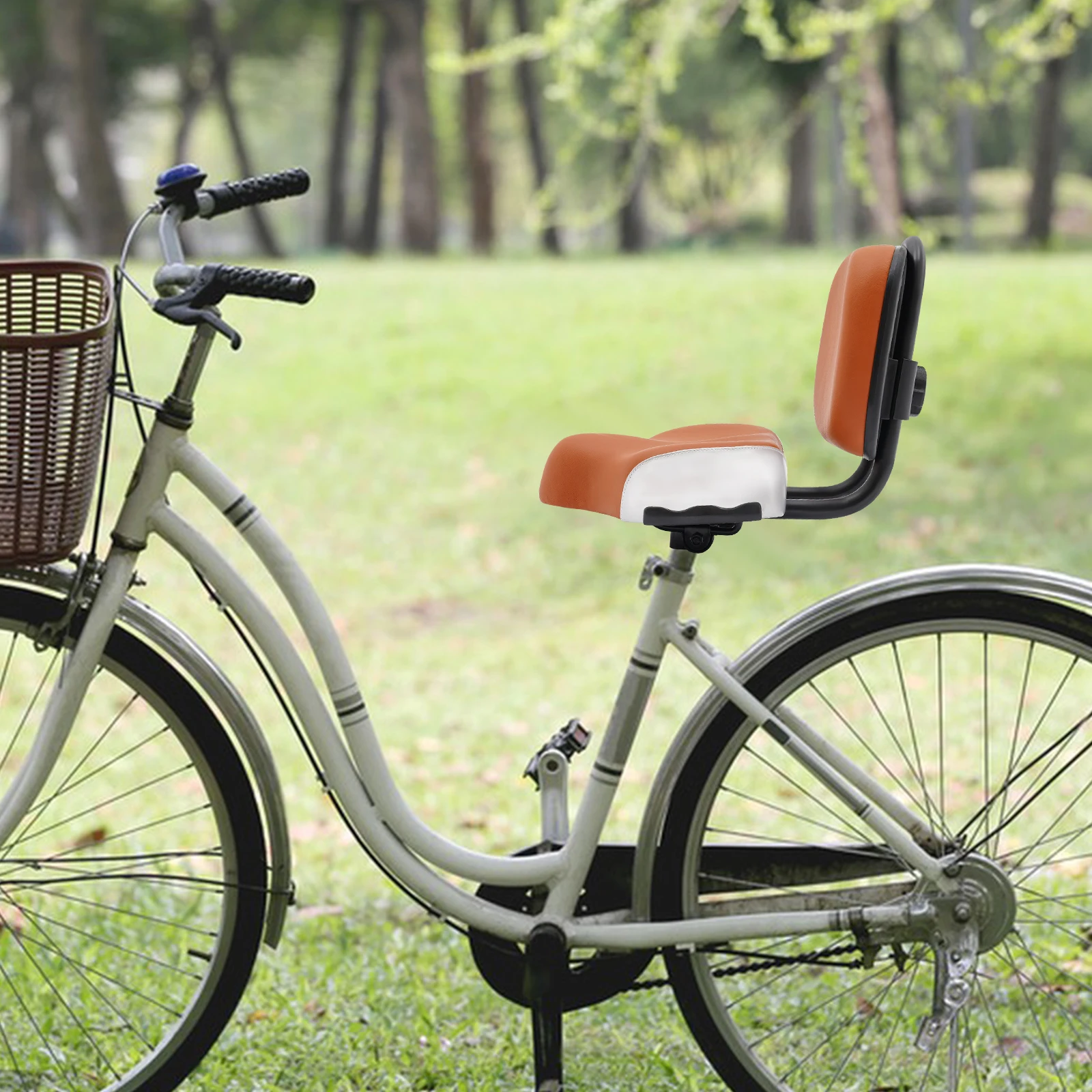 

Brown Tricycle Seat W/ 23-35cm Adjustable Backrest Sponge Padded Bicycle Saddle Bicycle Electric Car Cushion, New, Black Friday