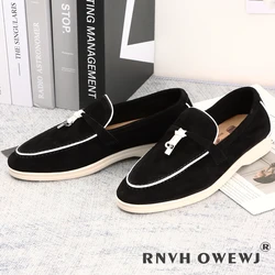 Suede Leather Men Loafers Shoes 2023 Spring Autumn Luxury Casual Men's Moccasins Rubber Sole Men Flat Loafers Comfortable Shoes