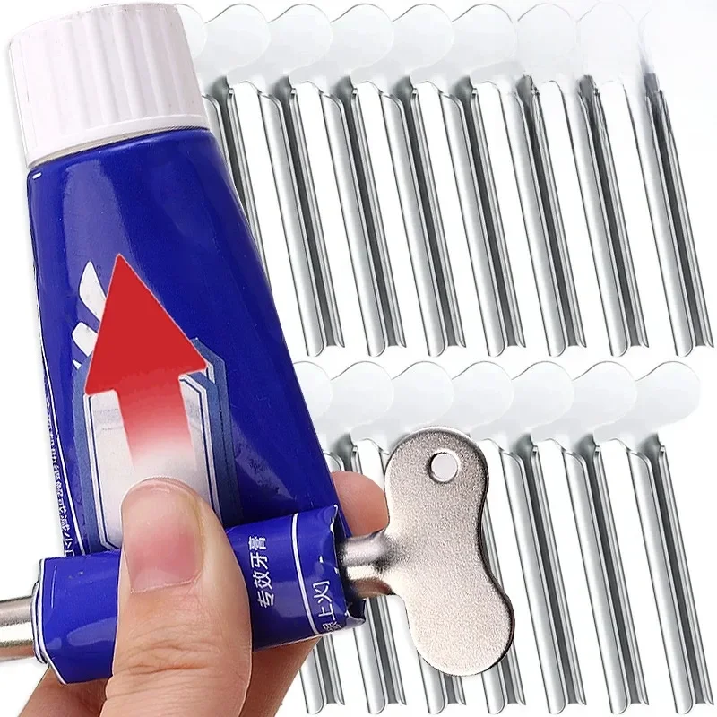 Presse-dentifrice manuel, distributeur de crème et de dentifrice, Tube métallique en acier inoxydable, écriture pour accessoires de salle de bains, 20/1 pièces