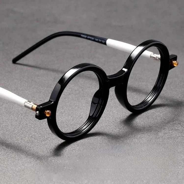 Lunettes de lecture à monture grossière pour hommes et femmes, grand cadre artistique rétro, grand cadre rond, Anti-lumière bleue
