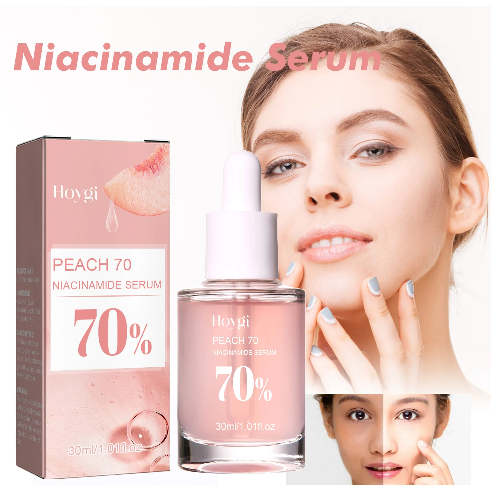

Hoygi 30ml Niacinamide Facial Serum Moisturizing Increase Skin Elasticity Smooth Soften Skin Brightening Shrink Pores Face Serum