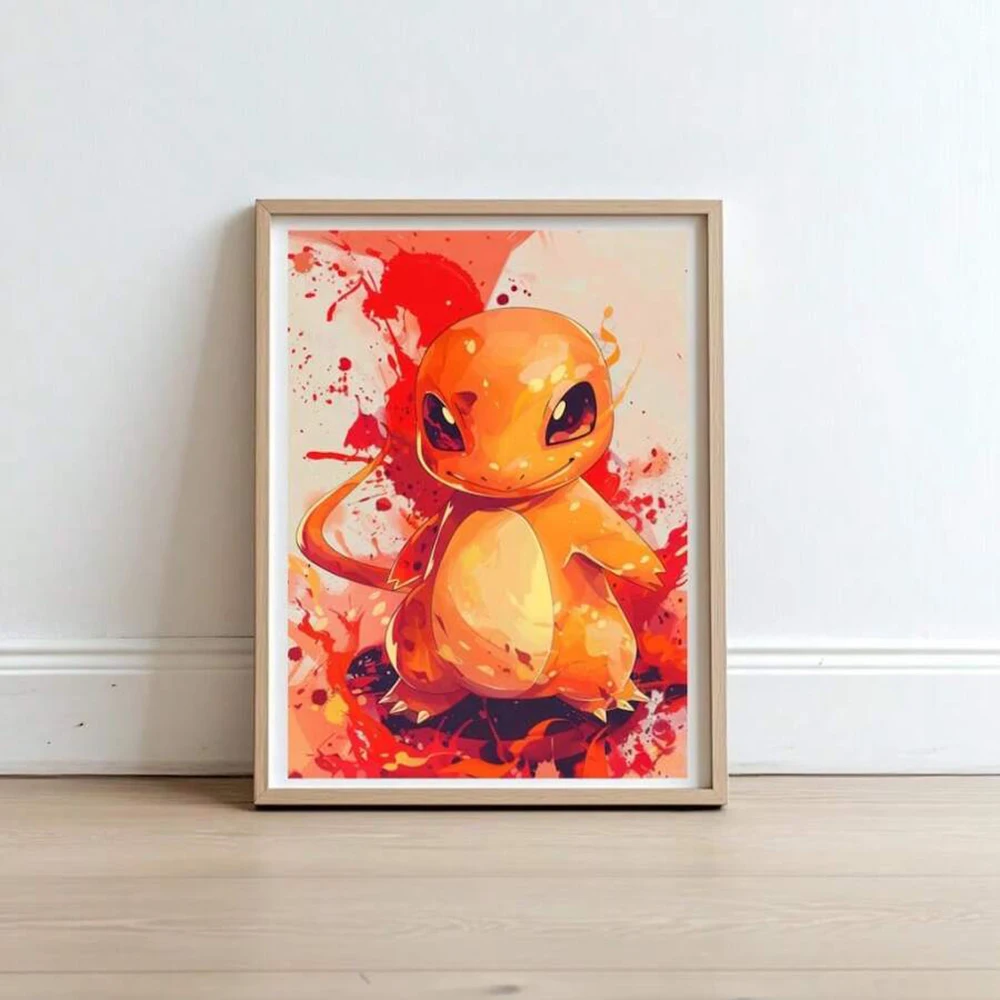 Anime pokemon pikachu charmander bulbasaur squirtle cartaz hd pintura em tela casa sala de estar pintura arte da parede presente das crianças
