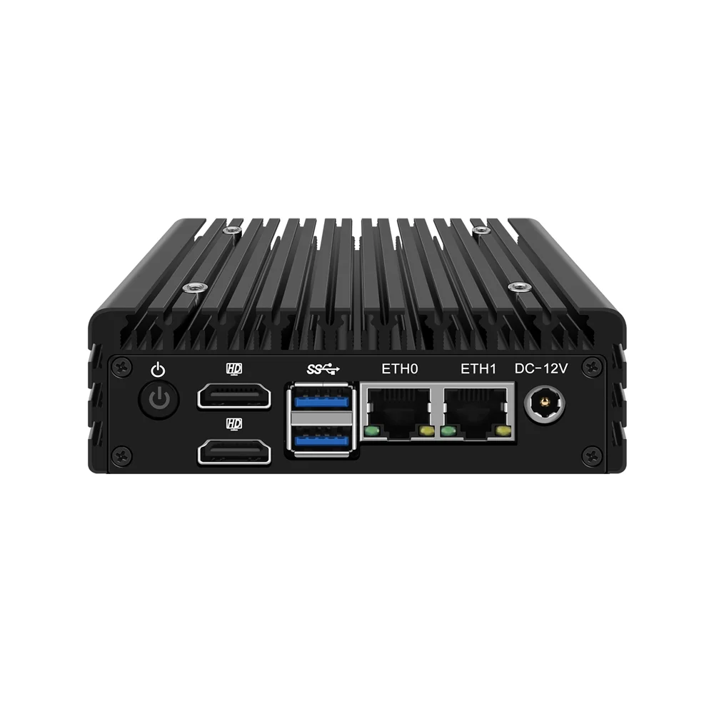 HUNSN Micro Firewall Appliance, Mini PC, RJ56f, VPN, Router PC, AES-NI, 2 x 226 V 2,5 GbE LAN, 2 x HDMI2.0, 2 x USB3.2, 4 x USB2.0