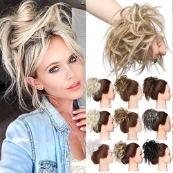 Synthetic Messy Hair Bun Chignon Fake Hair Women Elastic Hair Extensions Straight Scrunchie Updo Donut Hairpieces Bundle Tail