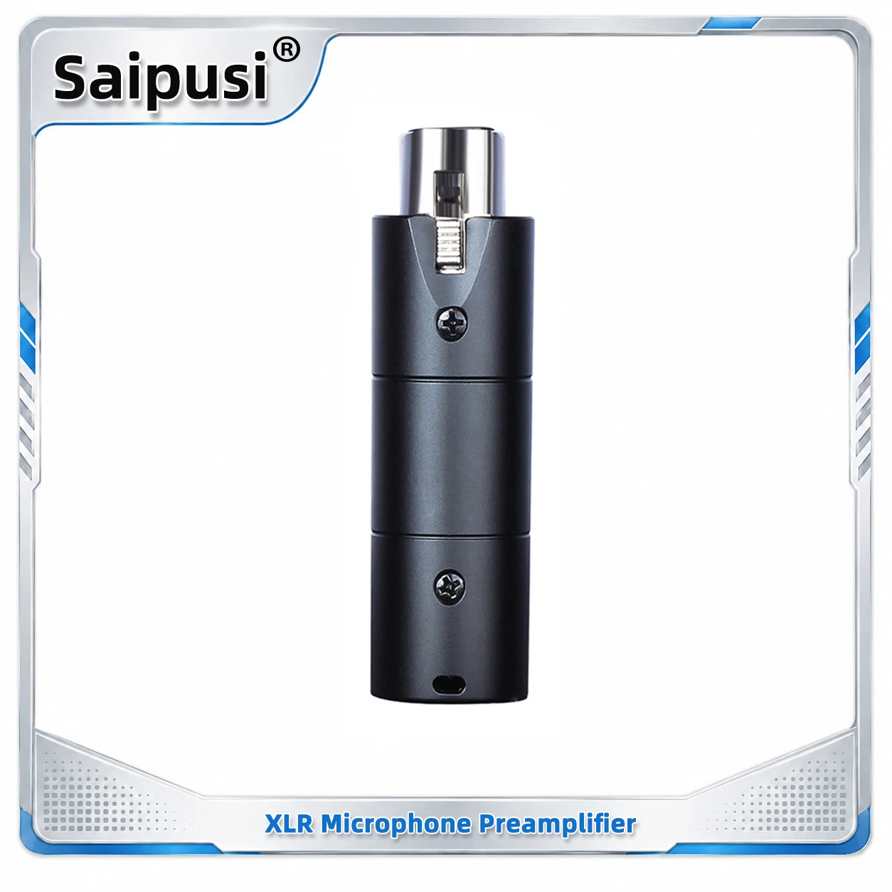 XLR Dynamic Microphone Preamp Inline Mic Gain Booster for Podcast Recording, Streaming, Studio and Live Sound