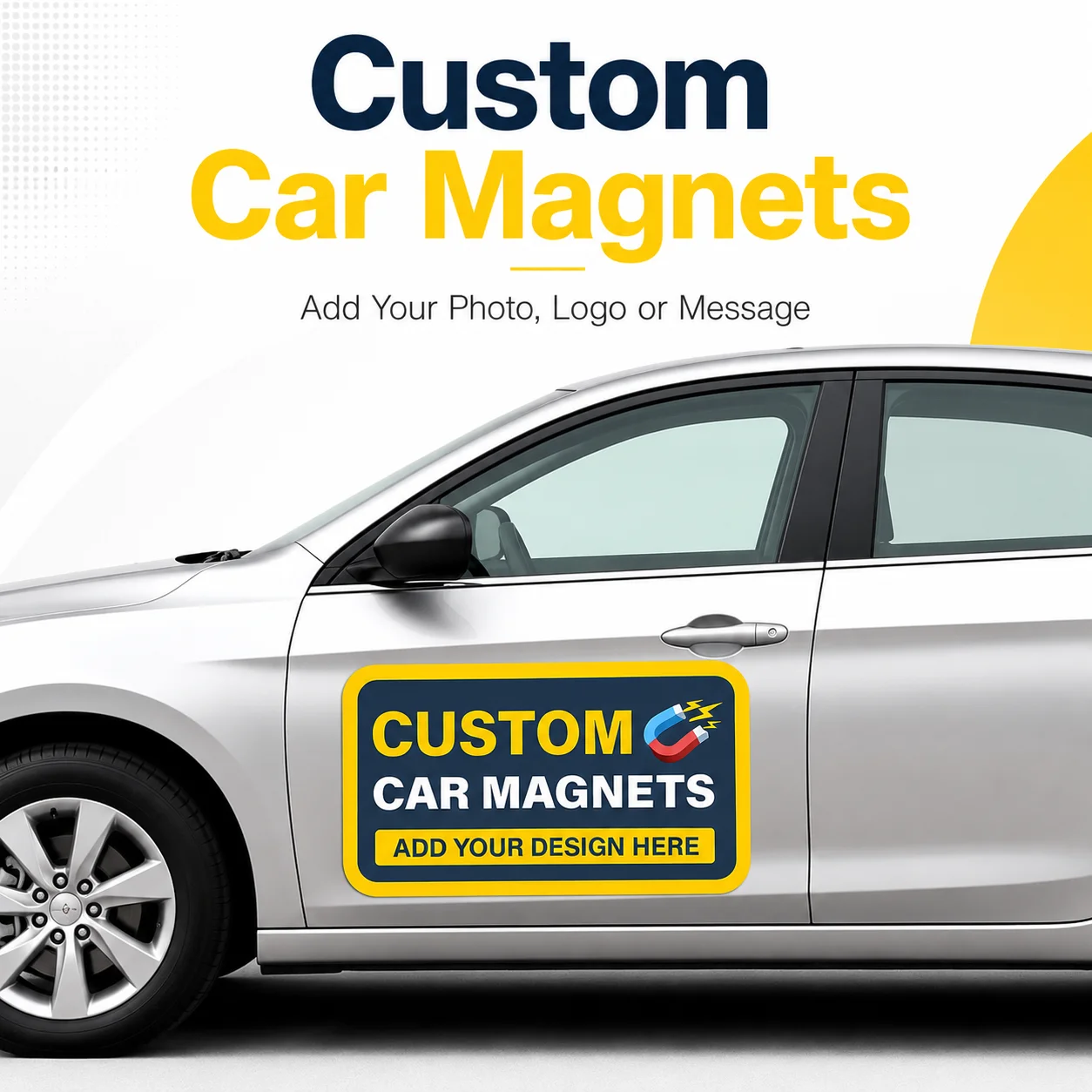 Customizable Round Magnetic Car Logo, Vehicle Advertising and Business Brand Promotion, Magnetic Blank Sign