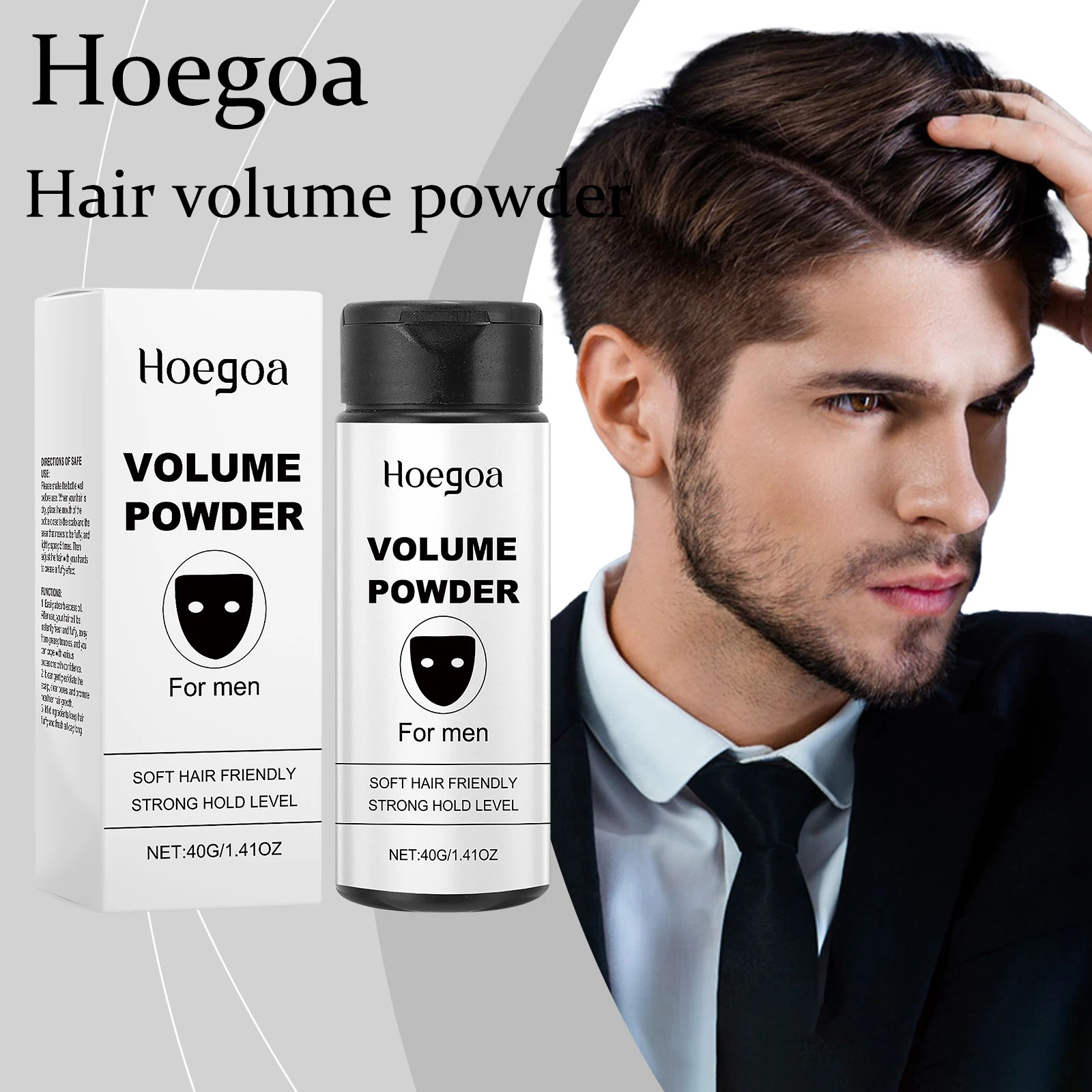 Hoegoa hommes cheveux Volume poudre formule douce Non irritant rafraîchissant durable contrôle de l'huile hydrater cheveux volumisant poudre