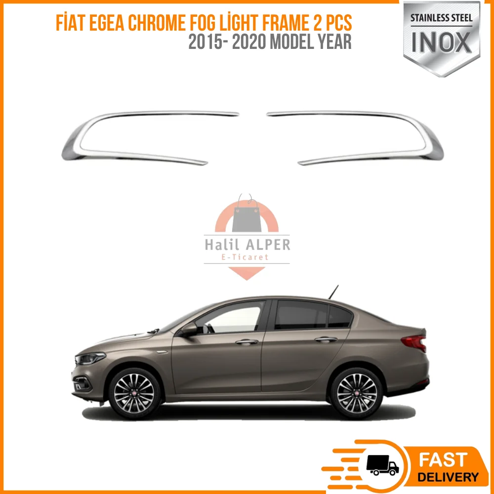 

For Stainless Fiat Egea Chrome Fog Light Frame 2015- 2020 2 Pieces Set Left Right High Quality Car Accessories