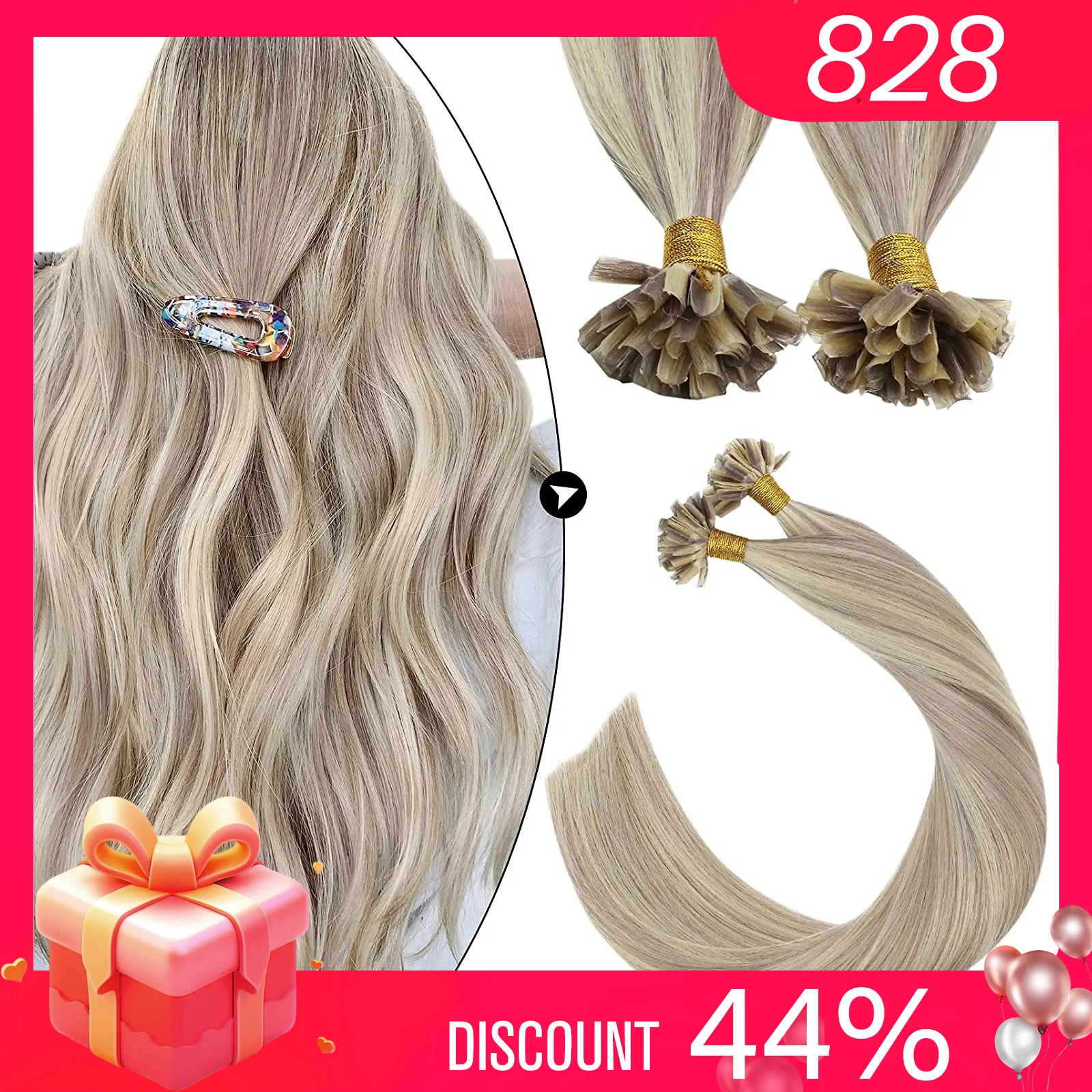 

Ugeat U Tip Hair Extension Human Hair 1g/s Nail U Tip Hair For Women 14-24" Pre Bonded Hair Extensions 50g/100g Keratin Tip Hair