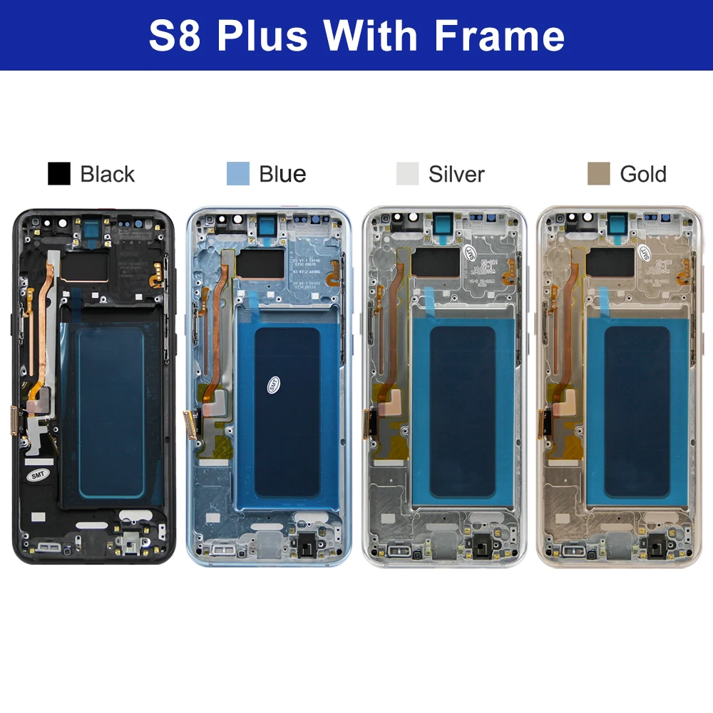 S8 Plus Super AMOLED Display Screen Replacement for Samsung Galaxy S8+ G955F G955FD Lcd DIsplay Digital Touch Screen with Frame