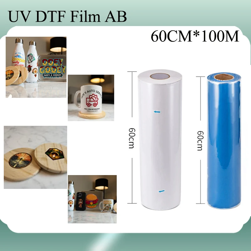 UV Film A Film B 60CM*100M UV flatbed printer UV DTF sticker AB FILM A FILM B FILM lamination machine transfer sticker