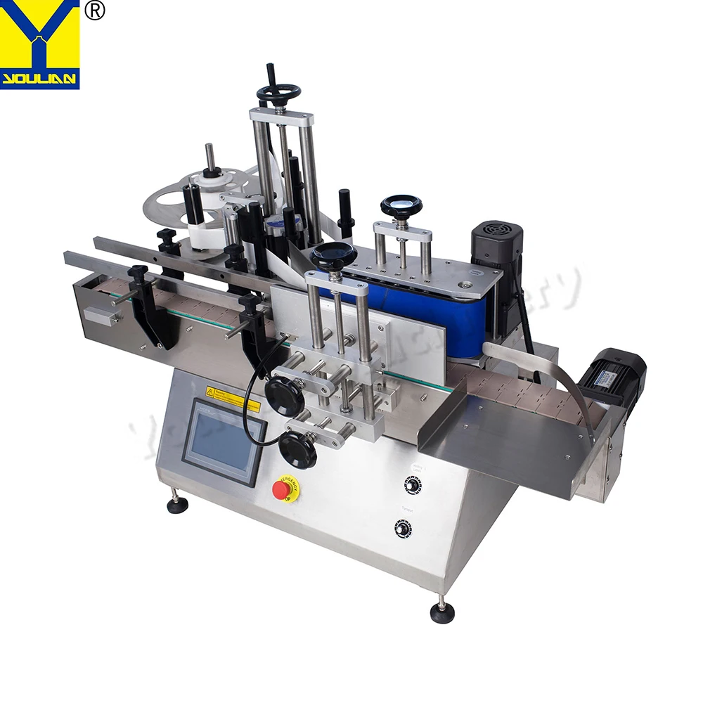 MT-130 Automatic Sticker Labeling Machine for Round Bottles Wine Cans Jars Bench Top Multifunction Label Applicator Machine