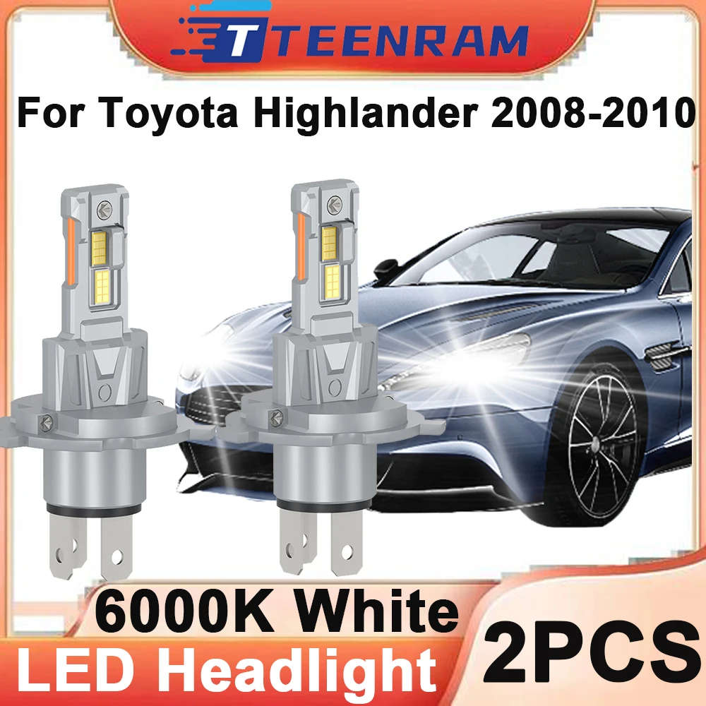 

H4 Led Canbus Headlights 6000K White 150W High/Low Beam Blubs 3570 CSP Chips Front headLight For Toyota Highlander 2008-2010