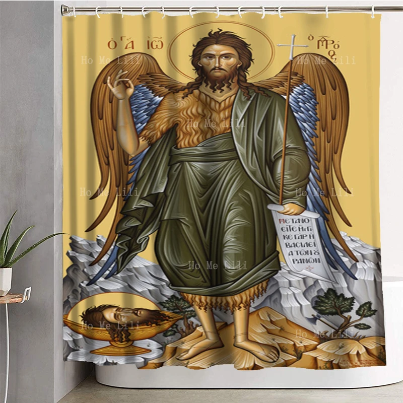 Saint John The Baptist Prophet Our Lady Mary Religious Gifts Christ Icon Orthodox Waterproof Shower Curtains By Ho Me Lili