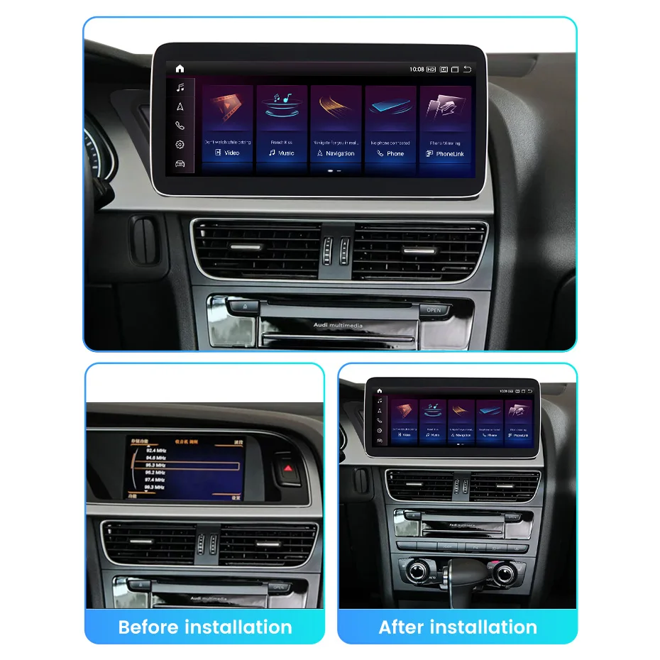 8 Core Android 13 Car Radio Stereo For Audi A4 B8 A5 2009-2017 WIFI SIM BT Carplay DSP Audio GPS Multimedia Player Voice control