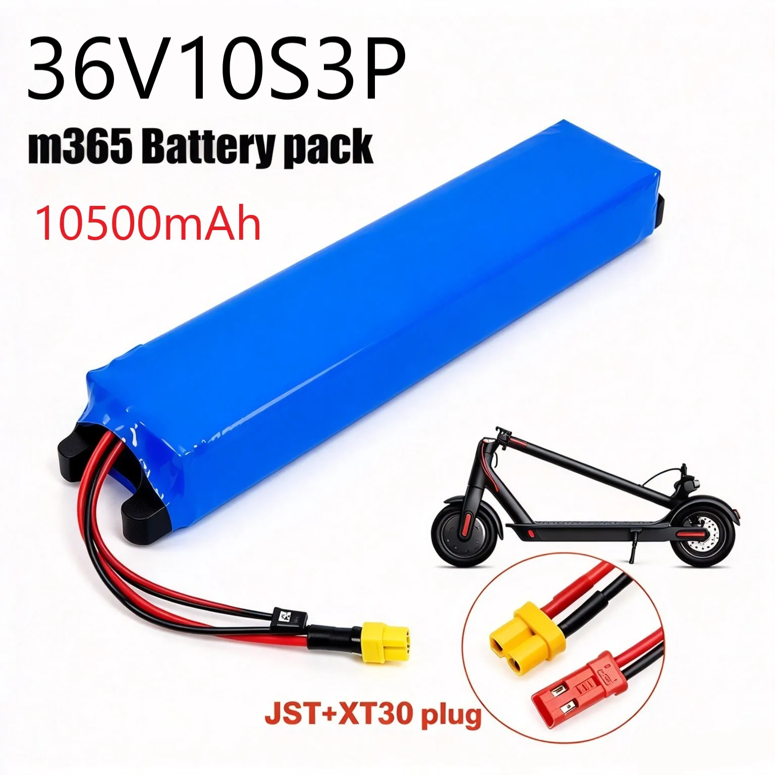36V 10,5Ah Akku 10S3P 10500mAh 500W Gleicher Anschluss 42V Elektroroller M365 Leistungsakku mit BMS
