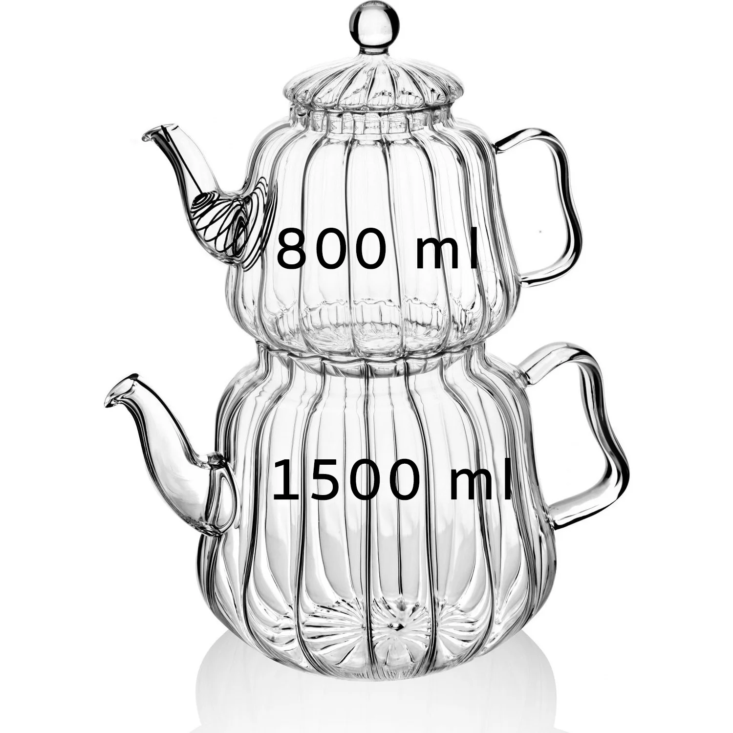 Large Transparent Glass Teapot with 6 Tea Cups Heat-Resistant Clear Pot Flower Herbal Tea Set Puer Kettle Kitchen Accessories