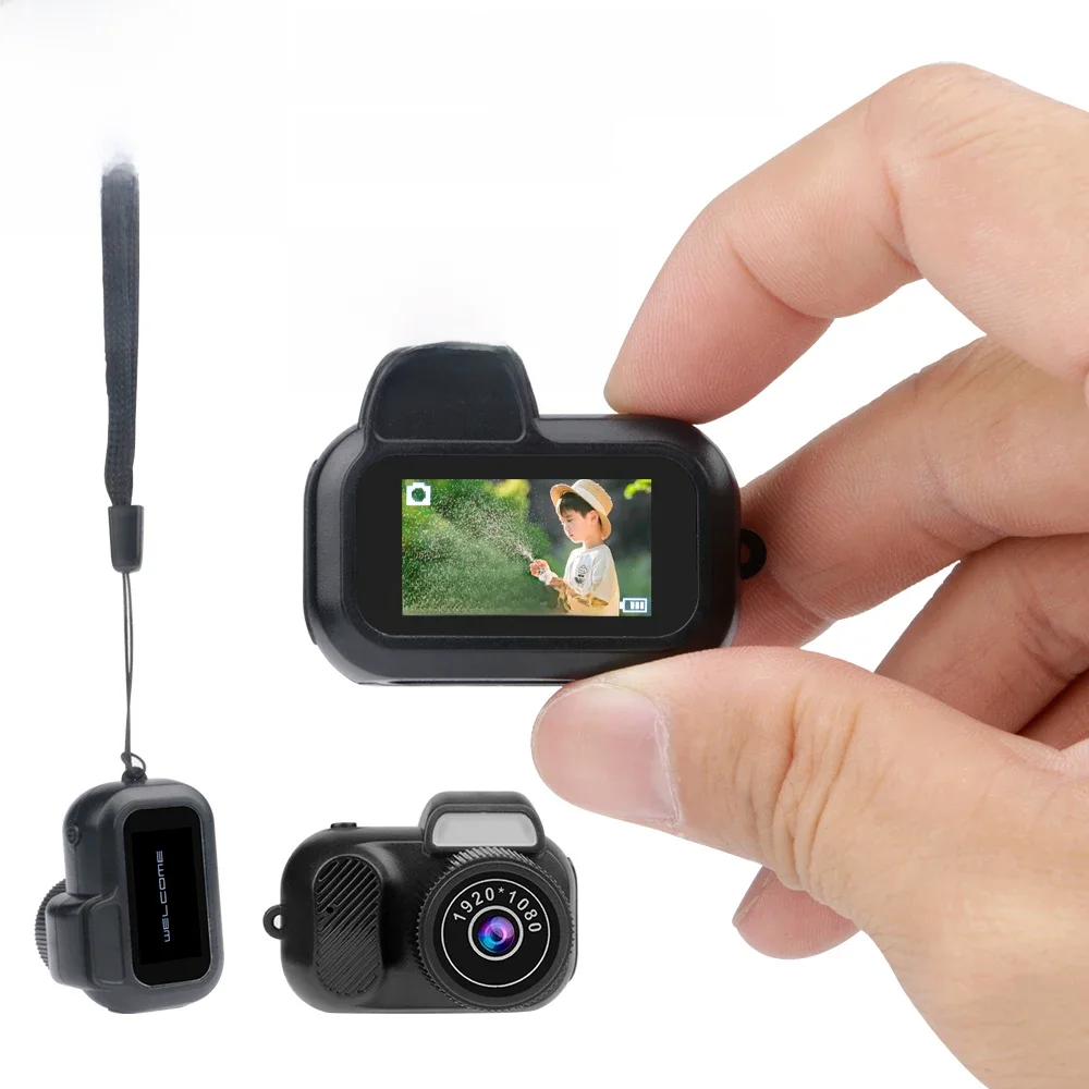 Retro Mini Camera with Screen Indoor Home Outdoor 1080p HD Portable Very Small Camera Video Support TF Card Holiday Gifts