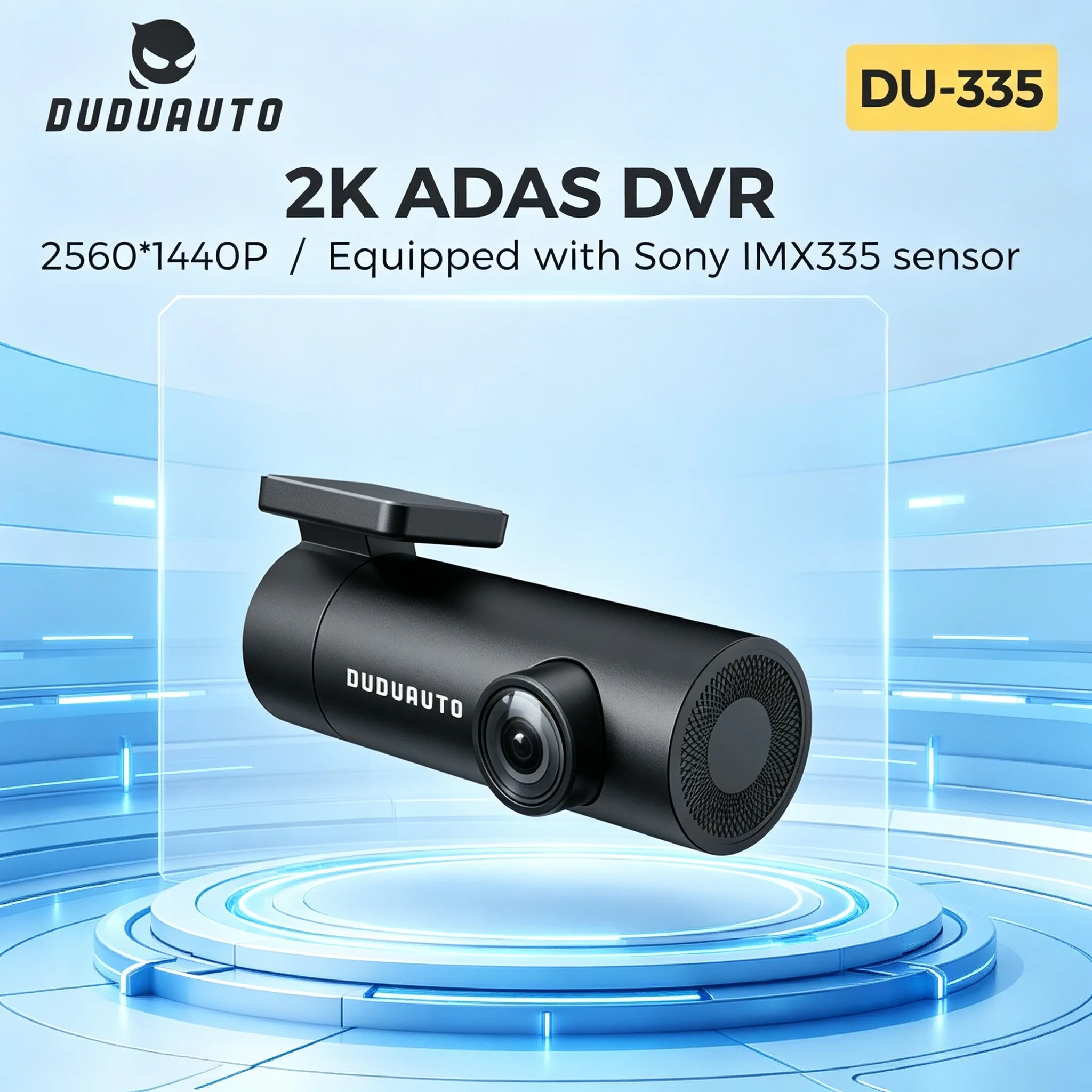 Image of DUDUAUTO Auto-DVR Sony LMx335 Sensor 360 ° Rotierbares Schießzubehör Universelle 2K ADAS DVR Fahrassistenz-Dashcam 2560*1440P