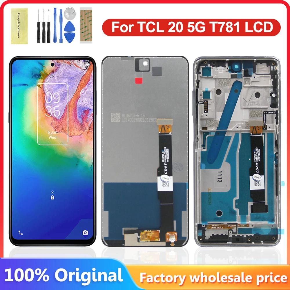 

6.67'' Original For TCL 20 5G LCD T781 T781K T781H Display Touch Panel Screen Digitizer Assembly For TCL 20 5G Display