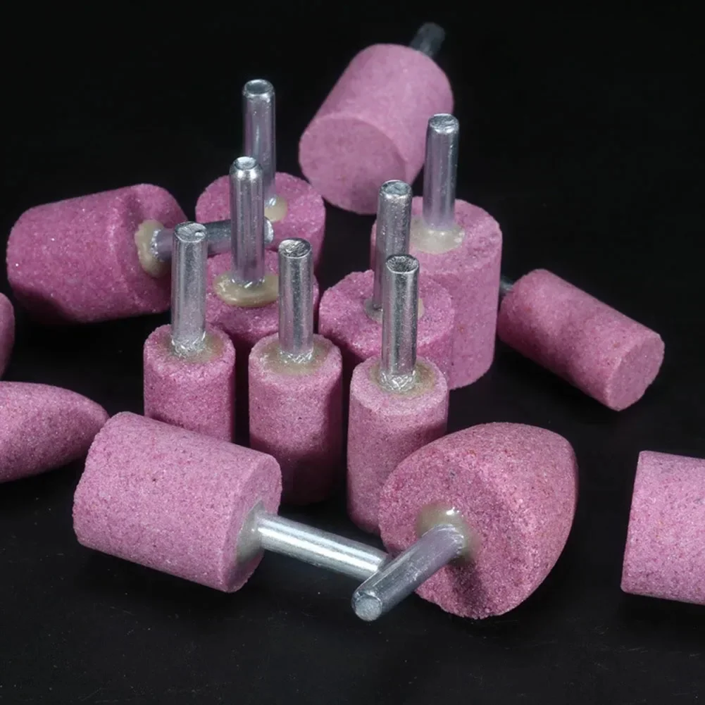 Tête de meulage conique en corindon rouge, tige de 6mm, tête de polissage, tête de roue montée Abrasive pour le polissage, l'élimination de la rouille, 1 pièce