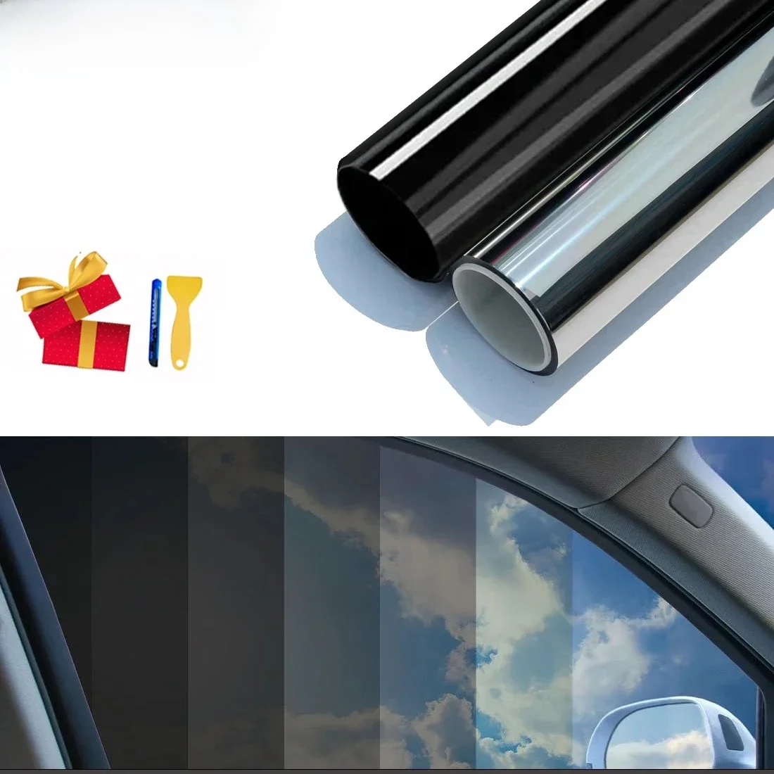 75/50cmX3/10m Car Window Tint Film Privacy Anti Look Vinyl Foils Sunshade Stickers Windows Solar Protector Glass UV Sun Shade
