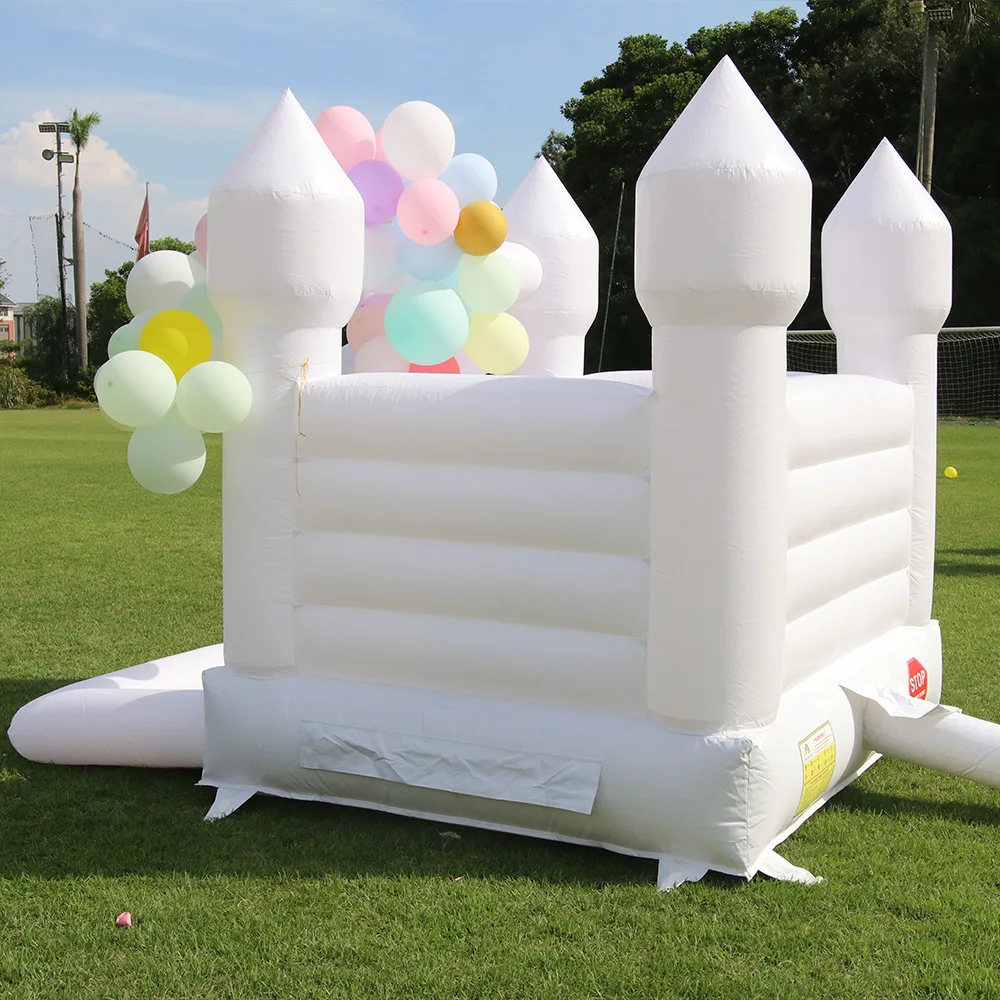 10ft Wit Springkasteel Familie Mini Bounce Huis Pvc Springkussen Springkussen Met Bal Pit Voor Kids Blower Opblazen Achtertuin