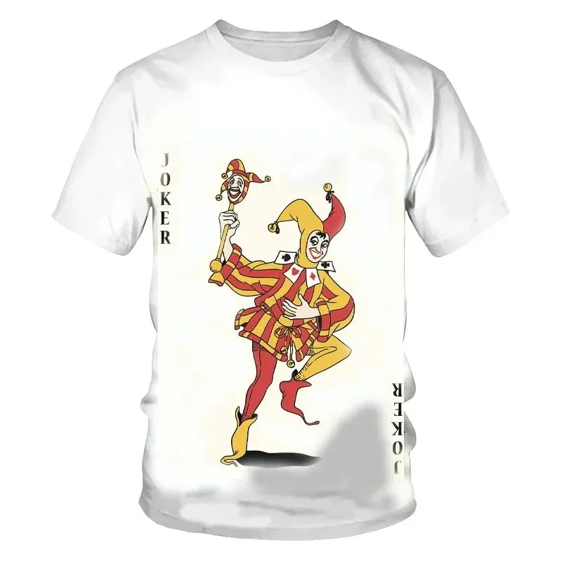 

3D печать игральных карт модная мужская футболка сливовый K покер узор с короткими рукавами повседневные трендовые удобные топы в стиле Харадзюку с круглым вырезом