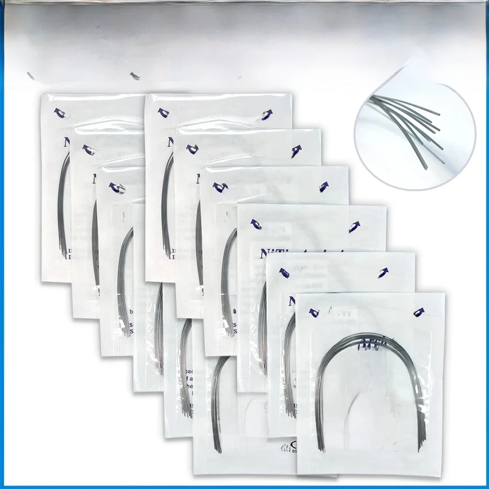 PIORPOY 10 pièces orthodontique dentaire Super élastique Niti arc fils forme naturelle rond rectangulaire arc fils pour accolades outil de dentiste