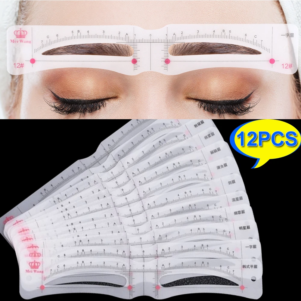 New Eyebrow Templates Set Waterproof Professional Makeup for Women Perfect Eye Brows Stencil Reusable 3D Eye Makeup Stencils